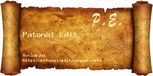 Patonai Edit névjegykártya