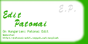 edit patonai business card